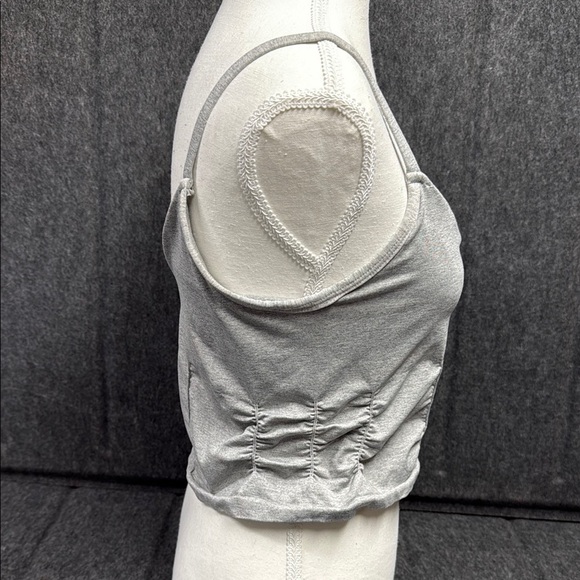 Altar'd State White and Black Ruched Crop Camisole - Picture 5 of 7